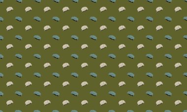 Farklı aksesuarlara sahip renkli arkaplan