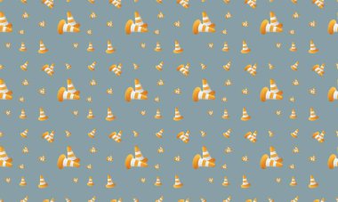 Farklı aksesuarlara sahip renkli arkaplan