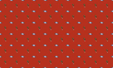 Farklı aksesuarlara sahip renkli arkaplan