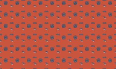 Farklı aksesuarlara sahip renkli arkaplan