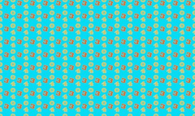 Farklı aksesuarlara sahip renkli arkaplan