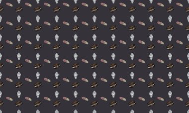 Farklı aksesuarlara sahip renkli arkaplan