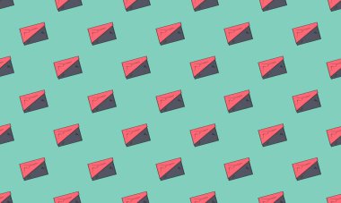 Farklı aksesuarlara sahip renkli arkaplan