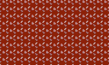 Farklı aksesuarlara sahip renkli arkaplan