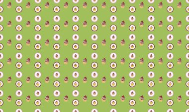 Farklı aksesuarlara sahip renkli arkaplan