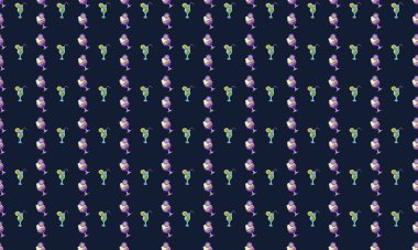 Farklı aksesuarlara sahip renkli arkaplan