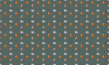 Farklı aksesuarlara sahip renkli arkaplan