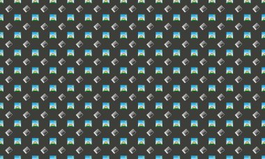 Farklı aksesuarlara sahip renkli arkaplan