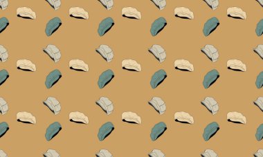 Farklı aksesuarlara sahip renkli arkaplan