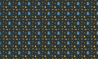 Farklı aksesuarlara sahip renkli arkaplan