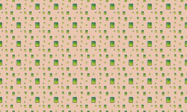 Farklı aksesuarlara sahip renkli arkaplan