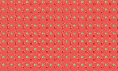 Farklı aksesuarlara sahip renkli arkaplan