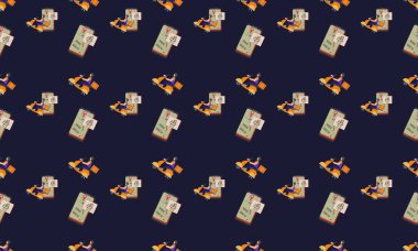 Farklı aksesuarlara sahip renkli arkaplan