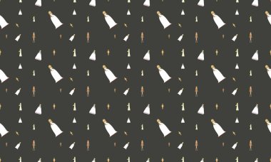 Farklı aksesuarlara sahip renkli arkaplan