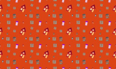 Farklı aksesuarlara sahip renkli arkaplan