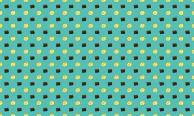 Farklı aksesuarlara sahip renkli arkaplan