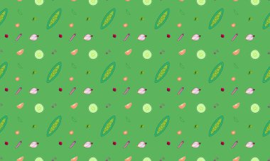 Farklı aksesuarlara sahip renkli arkaplan