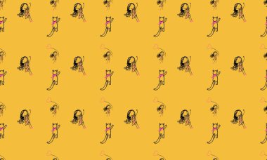 Farklı aksesuarlara sahip renkli arkaplan