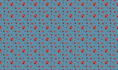 Farklı aksesuarlara sahip renkli arkaplan