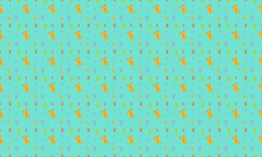 Farklı aksesuarlara sahip renkli arkaplan