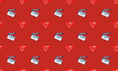 Farklı aksesuarlara sahip renkli arkaplan