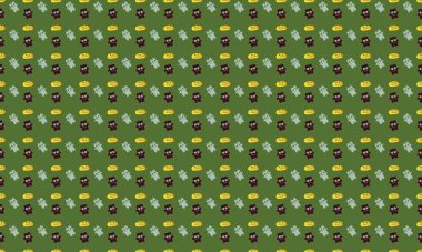 Farklı aksesuarlara sahip renkli arkaplan