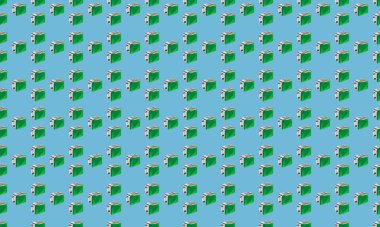 Farklı aksesuarlara sahip renkli arkaplan