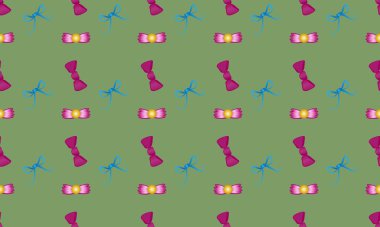 Farklı aksesuarlara sahip renkli arkaplan