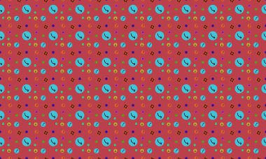 Farklı aksesuarlara sahip renkli arkaplan