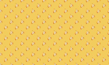 Farklı aksesuarlara sahip renkli arkaplan