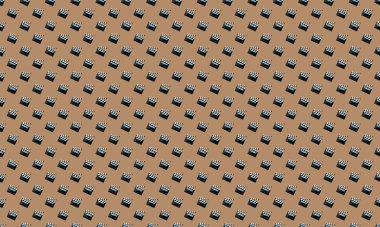 Farklı aksesuarlara sahip renkli arkaplan