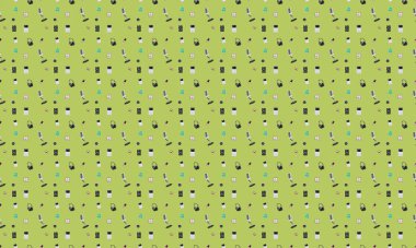 Farklı aksesuarlara sahip renkli arkaplan