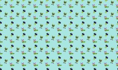 Farklı aksesuarlara sahip renkli arkaplan