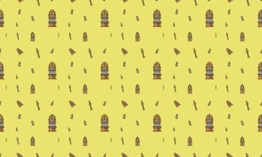 Farklı aksesuarlara sahip renkli arkaplan