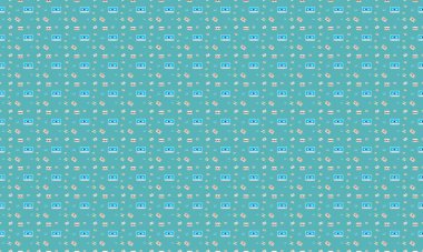 Farklı aksesuarlara sahip renkli arkaplan