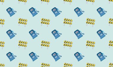 Farklı aksesuarlara sahip renkli arkaplan