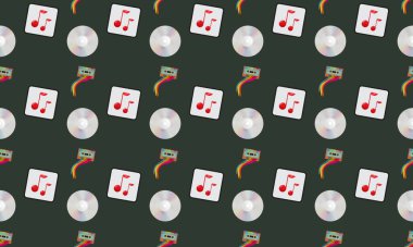 Farklı aksesuarlara sahip renkli arkaplan