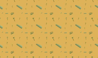 Farklı aksesuarlara sahip renkli arkaplan