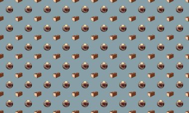 Farklı aksesuarlara sahip renkli arkaplan