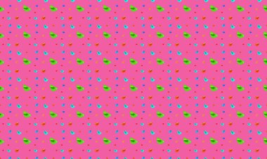 Farklı aksesuarlara sahip renkli arkaplan