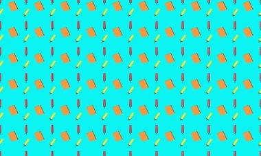 Farklı aksesuarlara sahip renkli arkaplan