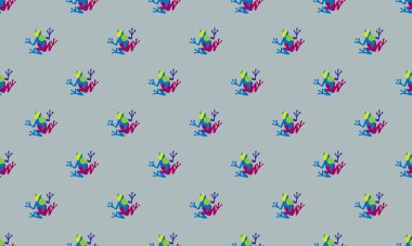 Farklı aksesuarlara sahip renkli arkaplan