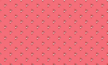 Farklı aksesuarlara sahip renkli arkaplan