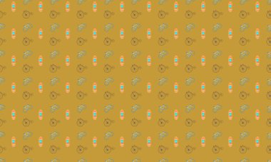 Farklı aksesuarlara sahip renkli arkaplan