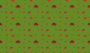 Farklı aksesuarlara sahip renkli arkaplan