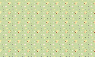 Farklı aksesuarlara sahip renkli arkaplan