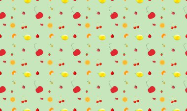 Farklı aksesuarlara sahip renkli arkaplan