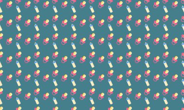 Farklı aksesuarlara sahip renkli arkaplan