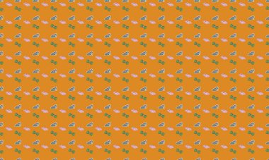 Farklı aksesuarlara sahip renkli arkaplan