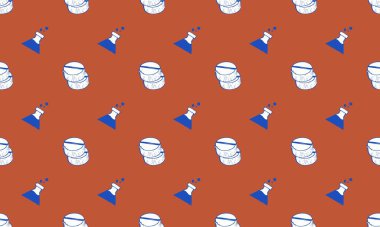 Farklı aksesuarlara sahip renkli arkaplan